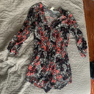 Floral Long sleeved Romper